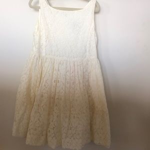 Ralph Lauren girls cream lace dress, sz 6